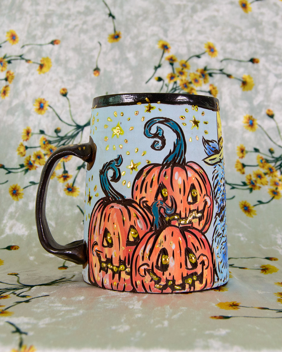 Pumpkin Patch Raccoon Mug