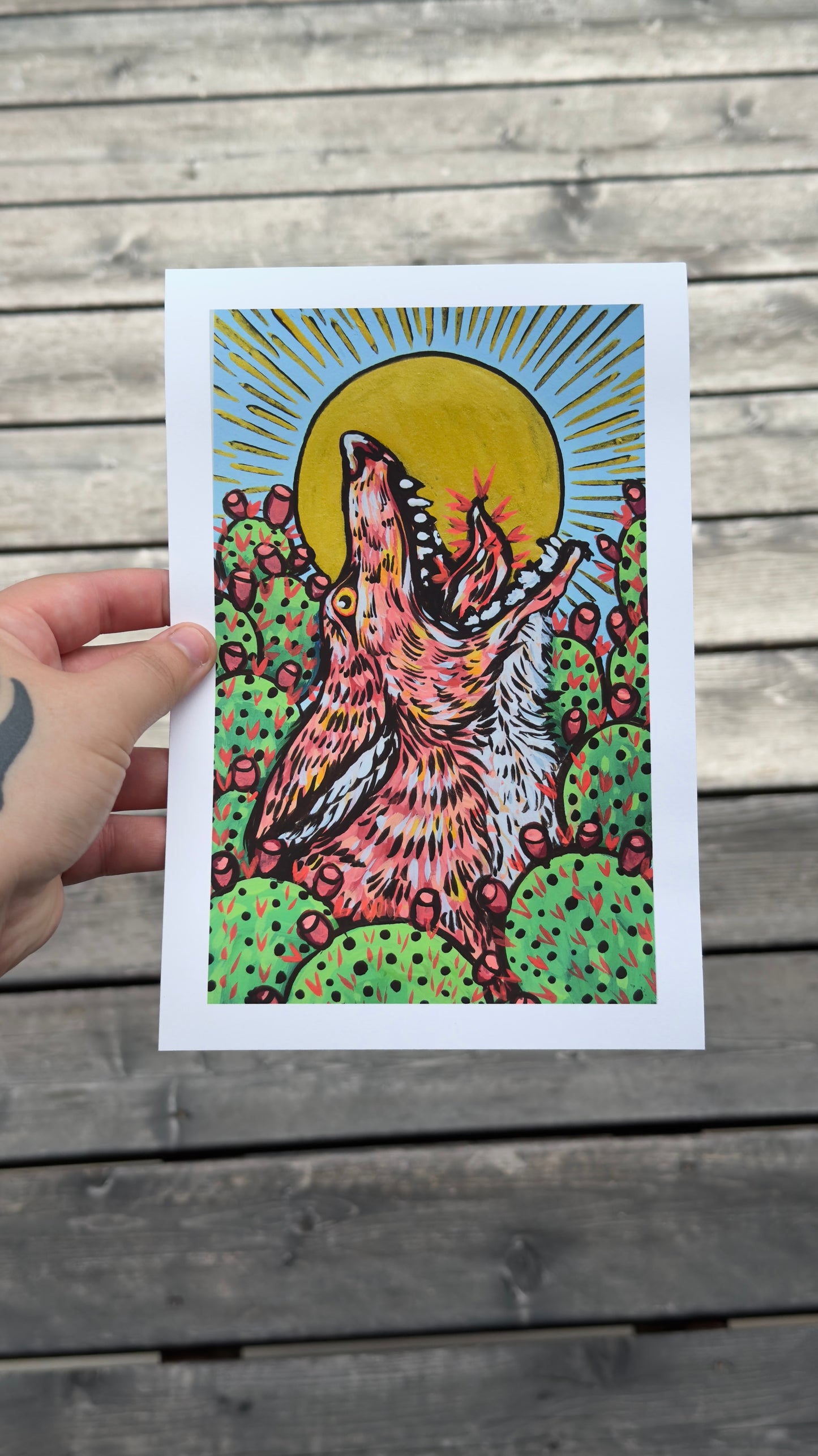 Coyotes in the Cacti Prints
