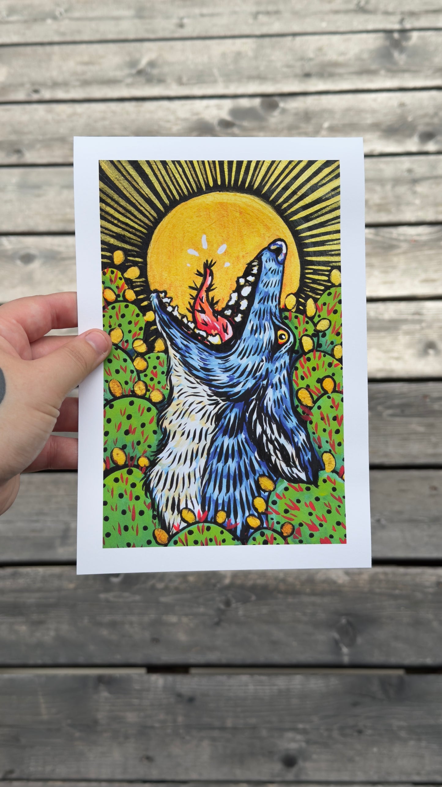 Coyotes in the Cacti Prints