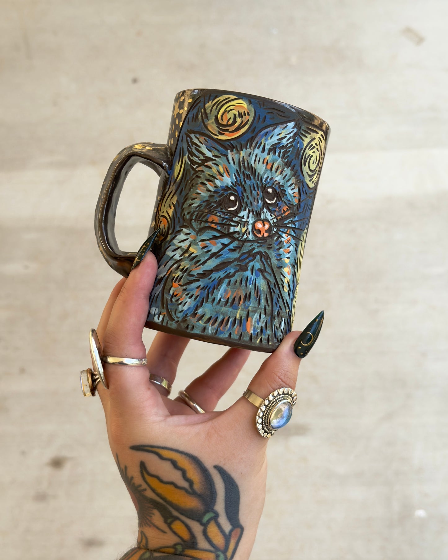 Starry Night Street Cats Mug