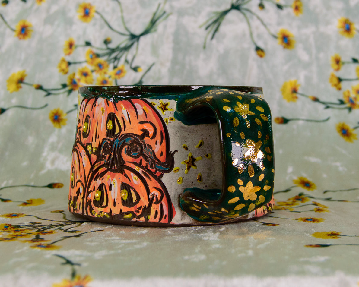 Pumpkin Patch Raccoon Mug