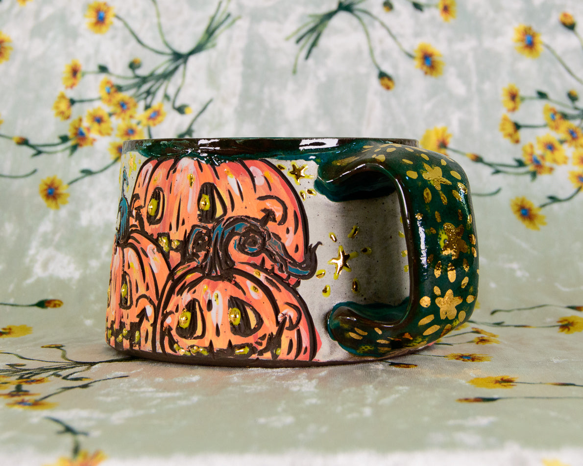 Pumpkin Patch Raccoon Mug