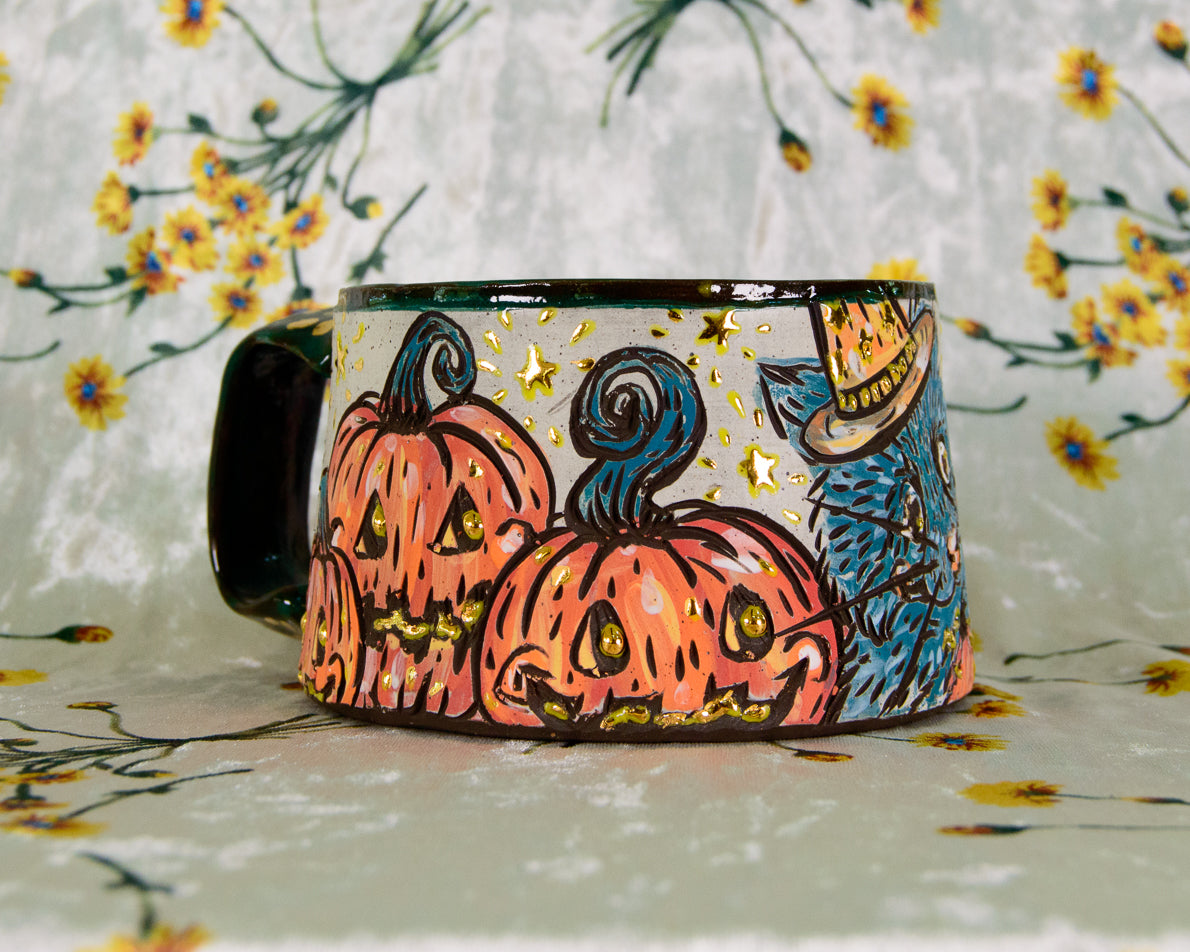 Pumpkin Patch Raccoon Mug