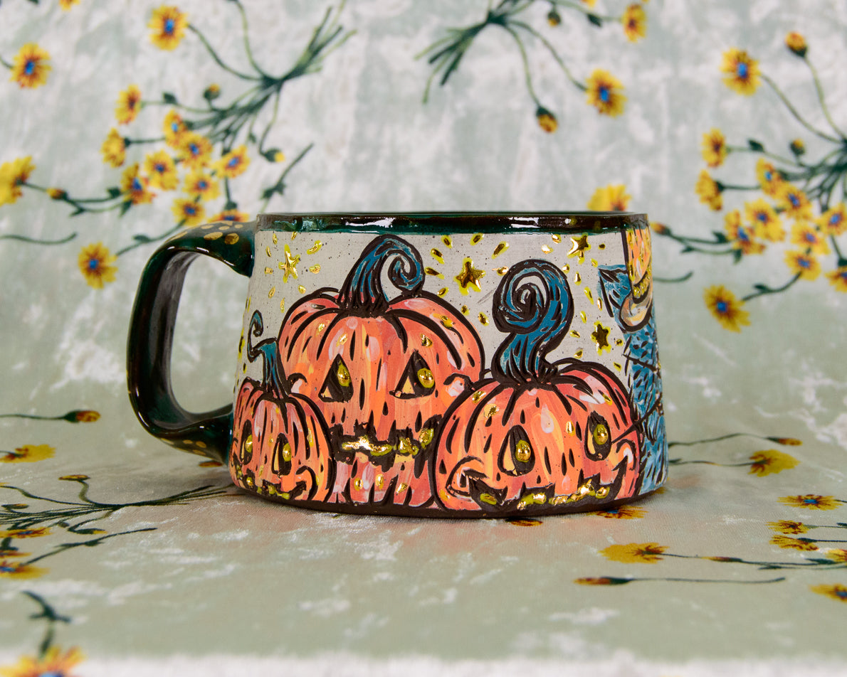 Pumpkin Patch Raccoon Mug