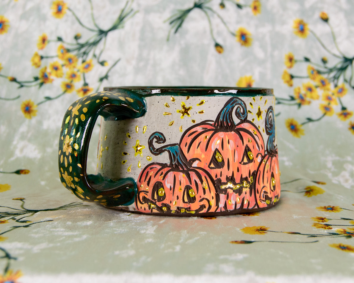 Pumpkin Patch Raccoon Mug