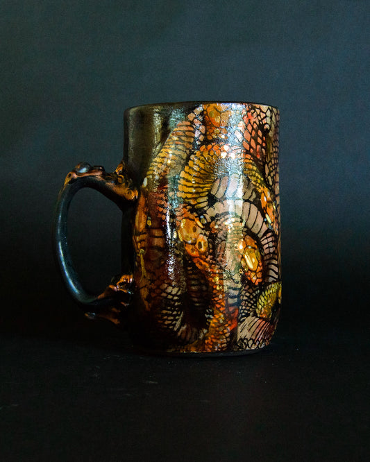 Snake Tangle Mug - Red/Gold