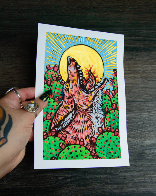 Coyotes in the Cacti Prints