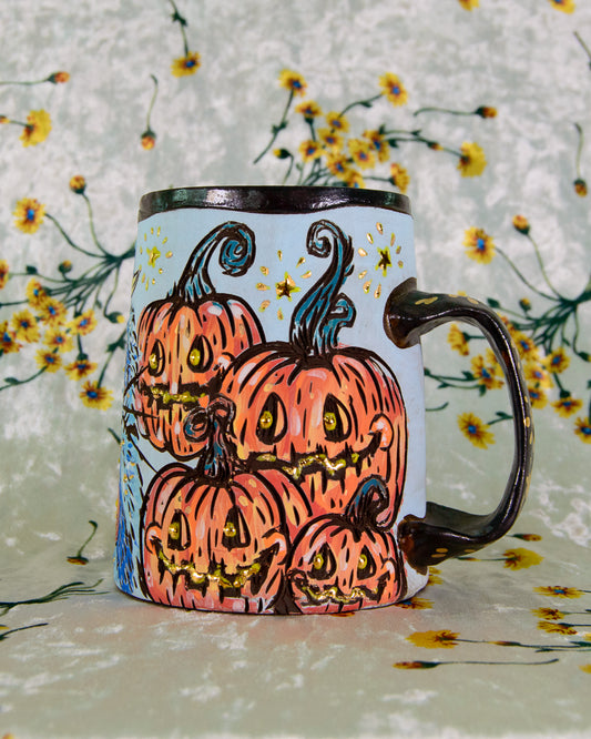 Pumpkin Patch Raccoon Mug