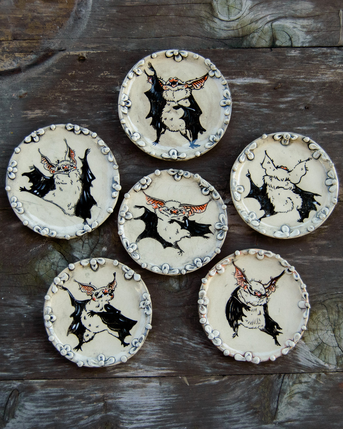 Dancing Bat Coaster SET of 6