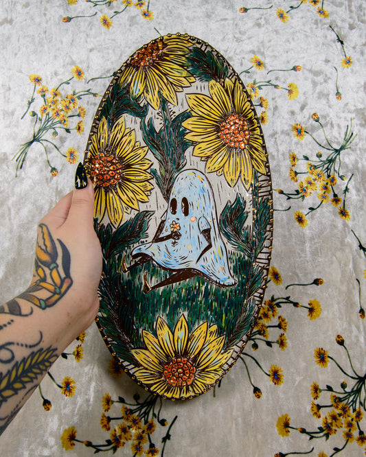 Ghost Flowers Platter