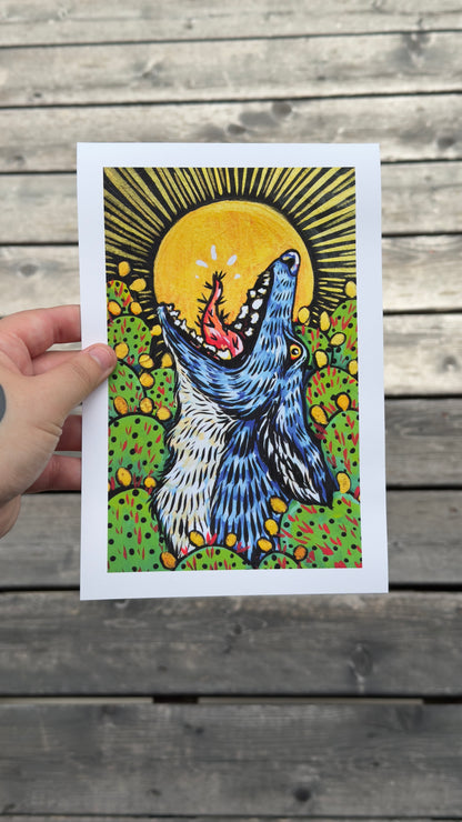 Coyotes in the Cacti Prints