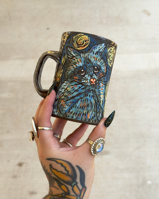 Starry Night Street Cats Mug