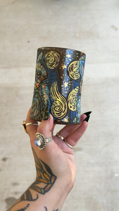 Starry Night Street Cats Mug