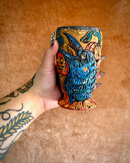 Crow Amongst Pumpkins Goblet 17oz