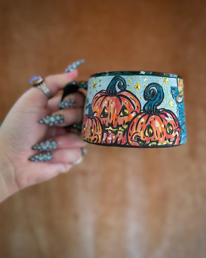 Pumpkin Patch Raccoon Mug 13oz