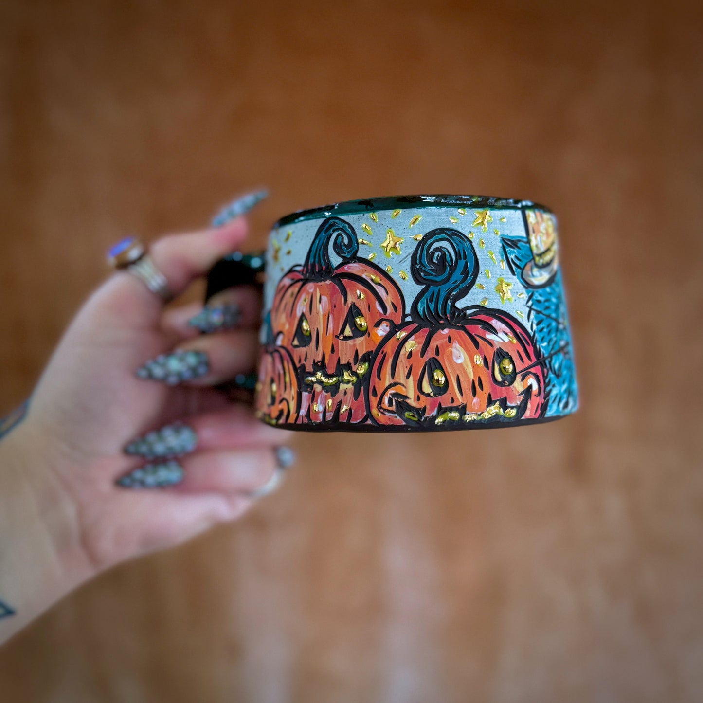 Pumpkin Patch Raccoon Mug 13oz