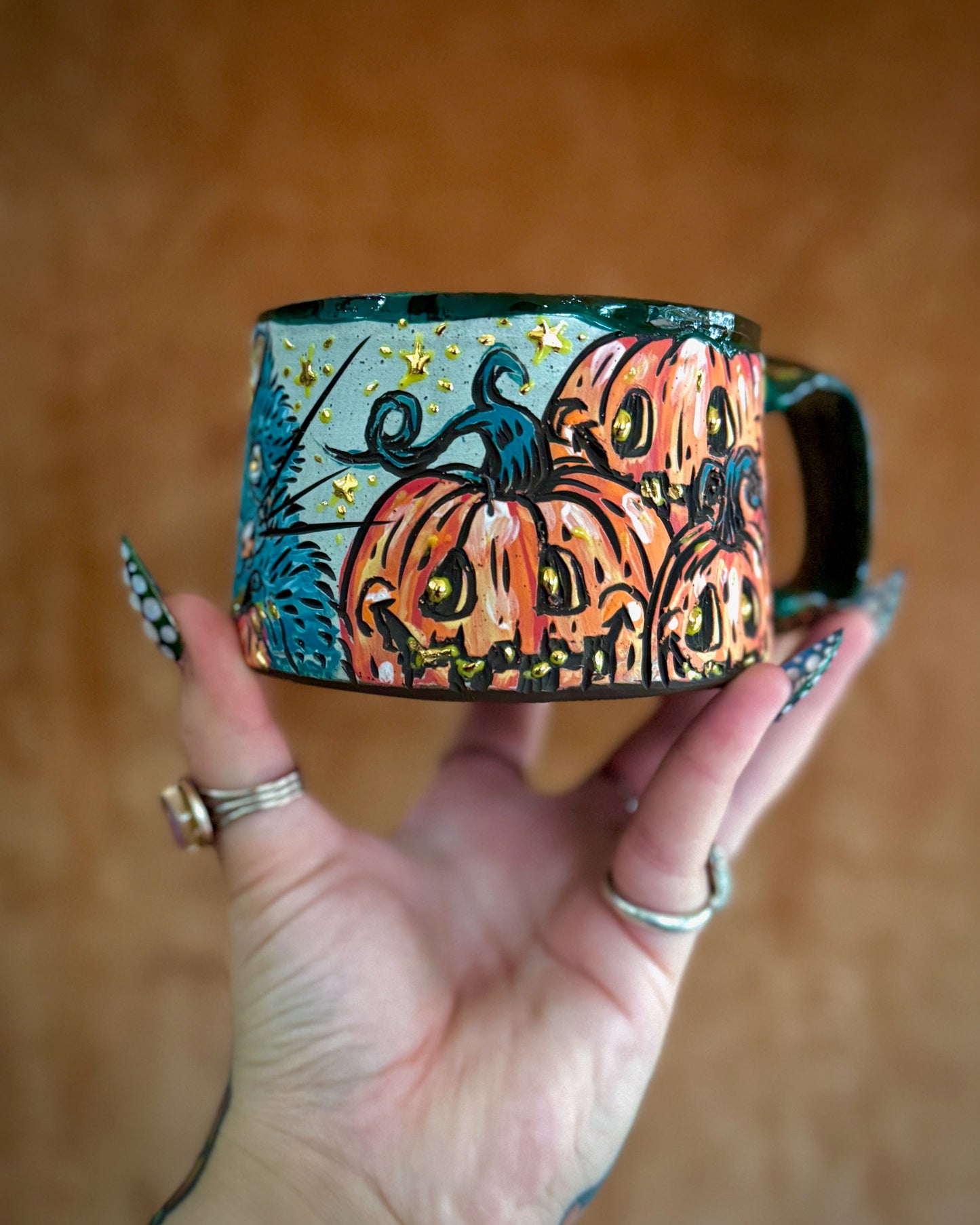 Pumpkin Patch Raccoon Mug 13oz