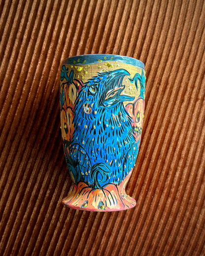 Crow Amongst Pumpkins Goblet 17oz