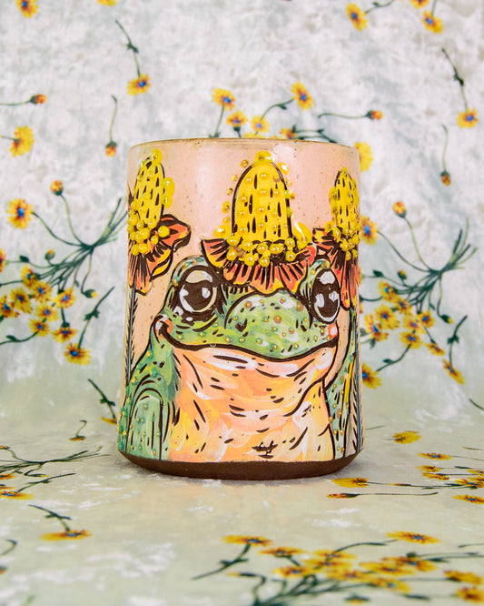 Flower Hat Frog Mug