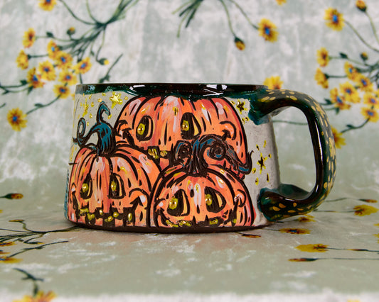 Pumpkin Patch Raccoon Mug
