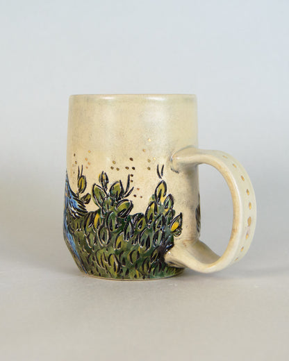 ceramic mug with a bush design