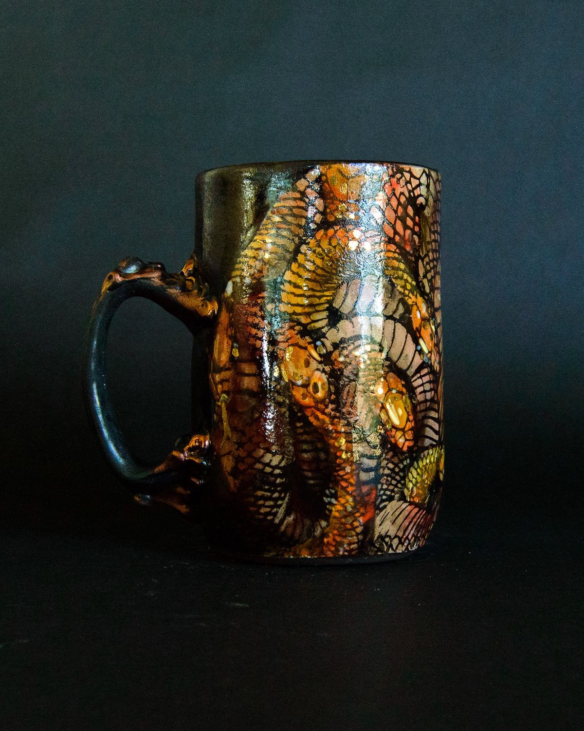 Snake Tangle Mug - Red/Gold