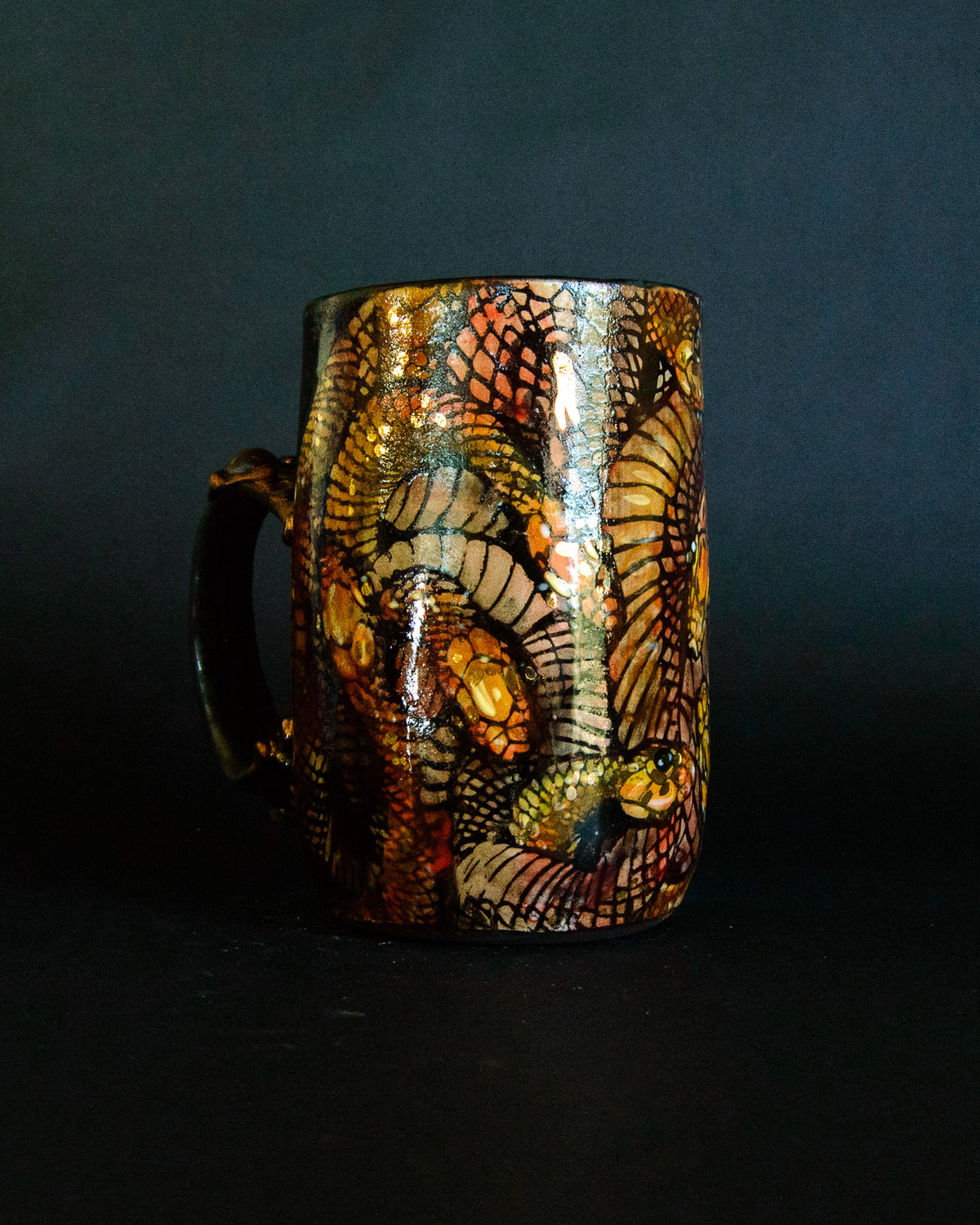 Snake Tangle Mug - Red/Gold