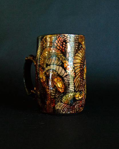 Snake Tangle Mug - Red/Gold