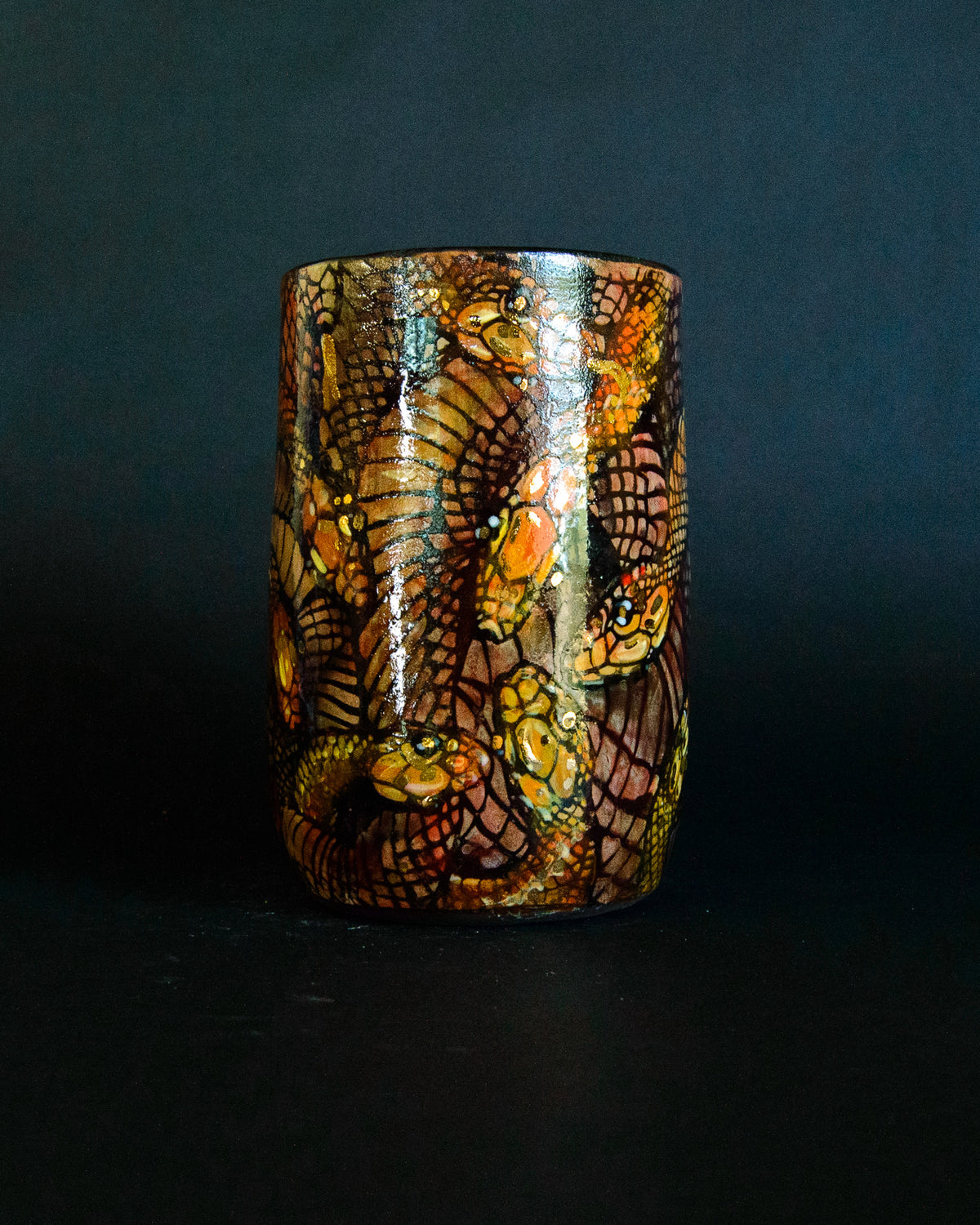 Snake Tangle Mug - Red/Gold