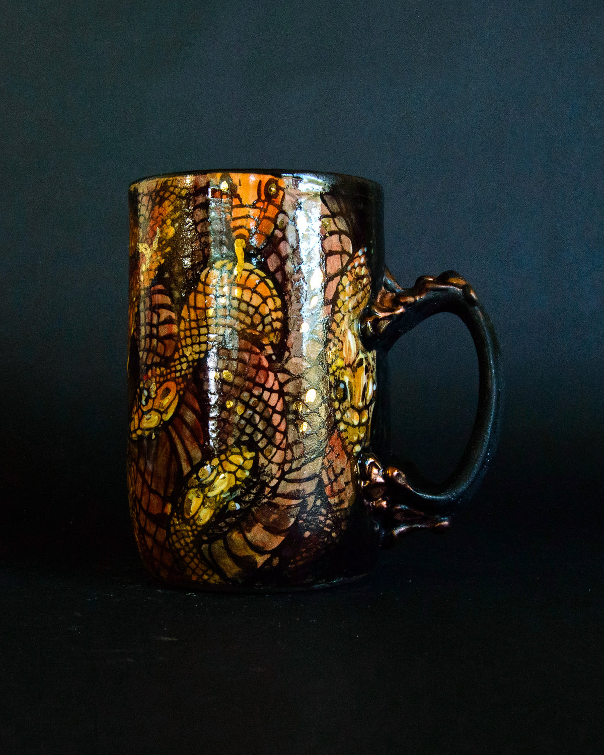Snake Tangle Mug - Red/Gold