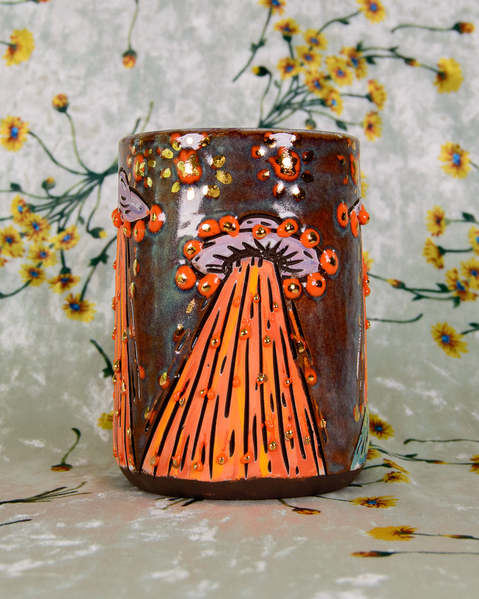 Colorful Ceramic Mug with UFO designs
